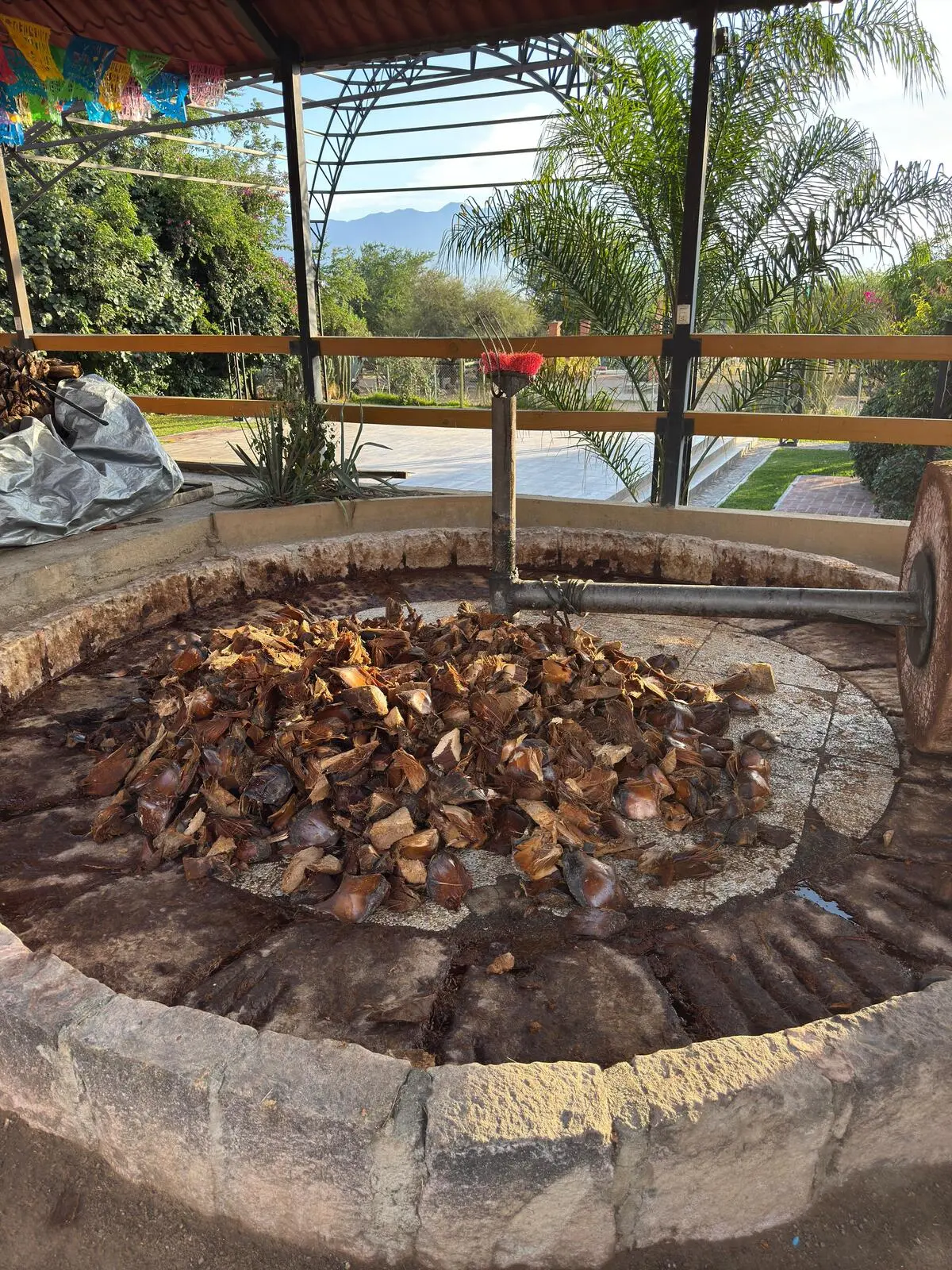 Tour privado en Oaxaca - Molino de piedra para agave en un palenque